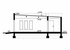 Przekrój projektu G175 - Budynek garażowo - gospodarczy