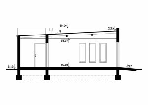 Przekrój projektu G175 - Budynek garażowo - gospodarczy w wersji lustrzanej