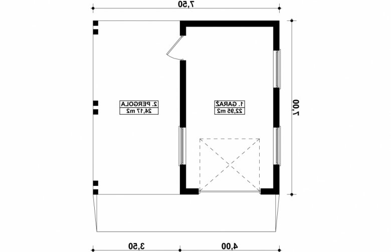 Projekt domu energooszczędnego G174 - Budynek garażowy - 