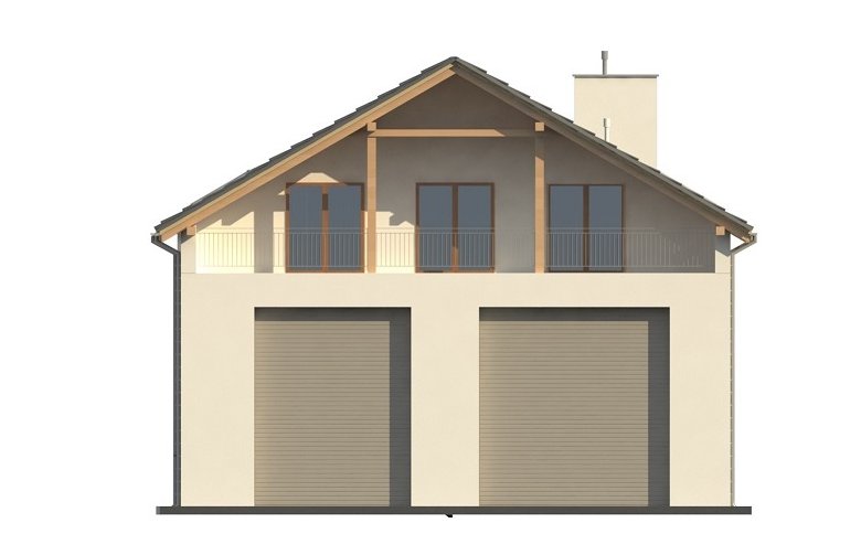 Projekt domu wolnostojącego G200 - Budynek mieszkalno - garażowy - elewacja 1