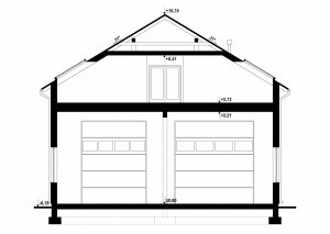 Przekrój projektu G200 - Budynek mieszkalno - garażowy