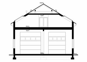Przekrój projektu G200 - Budynek mieszkalno - garażowy w wersji lustrzanej