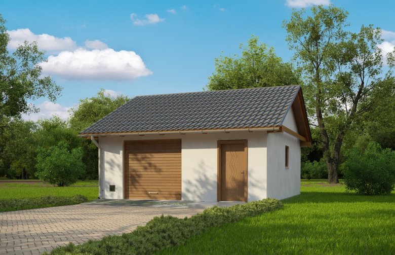 Projekt domu energooszczędnego G180 - Budynek garażowo - gospodarczy