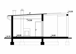 Przekrój projektu G182 - Budynek rekreacyjny