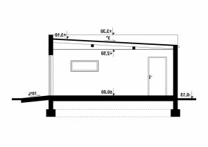 Przekrój projektu G198 - Budynek garażowy w wersji lustrzanej