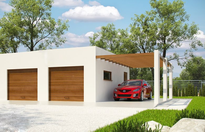 Projekt domu energooszczędnego G198 - Budynek garażowy