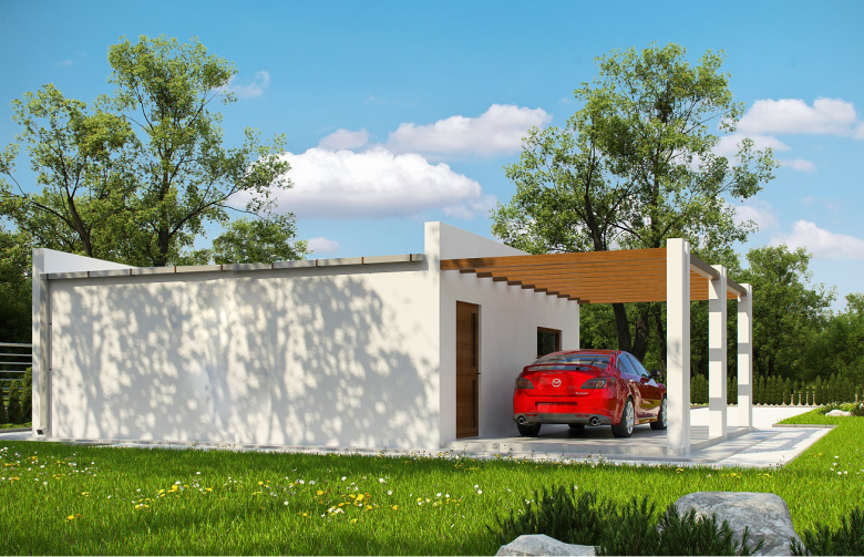 Projekt domu energooszczędnego G198 - Budynek garażowy