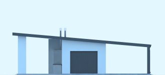 Elewacja projektu G190 - Budynek garażowy z wiatą - 1