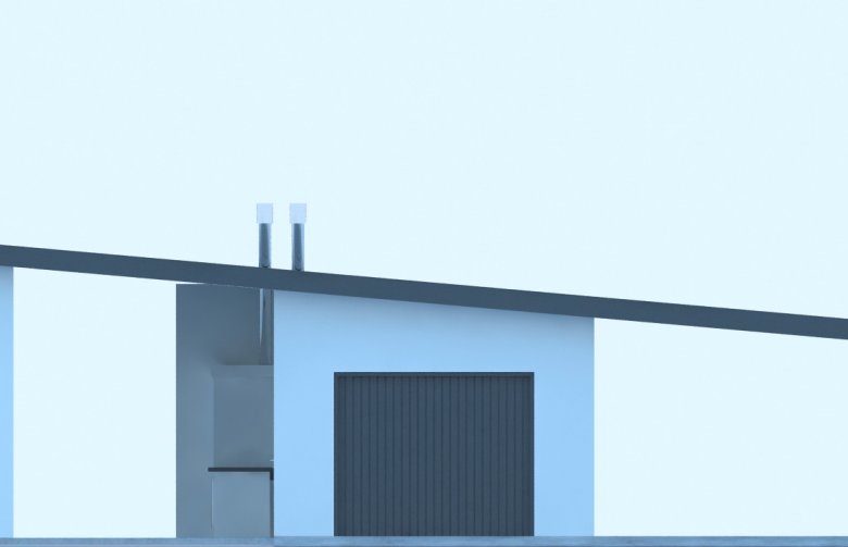 Projekt domu energooszczędnego G190 - Budynek garażowy z wiatą - elewacja 1