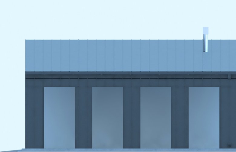 Projekt domu energooszczędnego G190 - Budynek garażowy z wiatą - elewacja 2