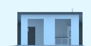 Elewacja projektu G190 - Budynek garażowy z wiatą - 4 - wersja lustrzana