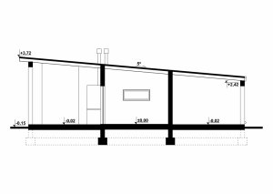 Przekrój projektu G190 - Budynek garażowy z wiatą