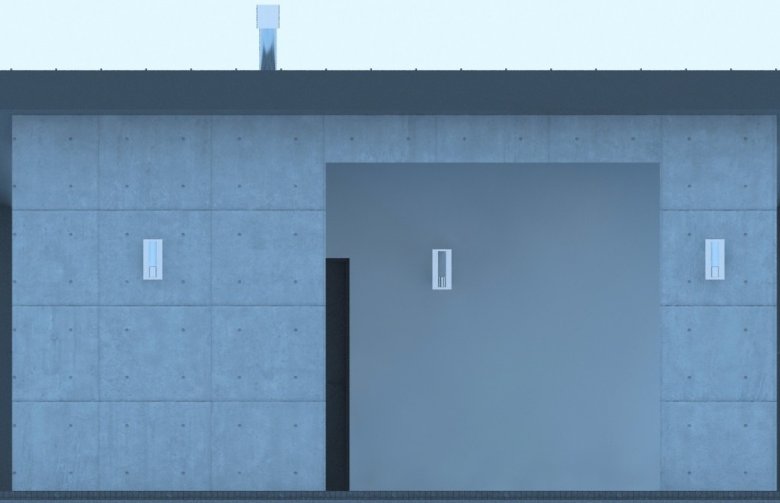 Projekt domu energooszczędnego G197 - Budynek garażowy - elewacja 4