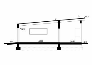 Przekrój projektu G197 - Budynek garażowy