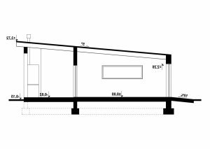 Przekrój projektu G197 - Budynek garażowy w wersji lustrzanej