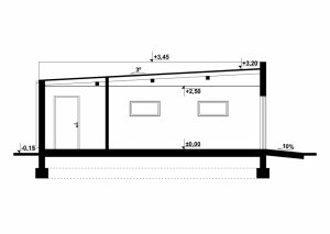 Przekrój projektu G178 - Budynek garażowy