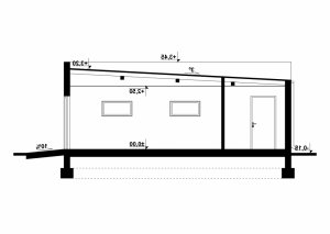 Przekrój projektu G178 - Budynek garażowy w wersji lustrzanej