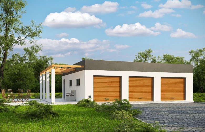 Projekt domu energooszczędnego G185 -  Budynek garażowo - gospodarczy