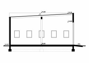 Przekrój projektu G186 - Budynek garażowy