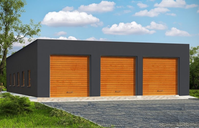 Projekt domu energooszczędnego G186 - Budynek garażowy