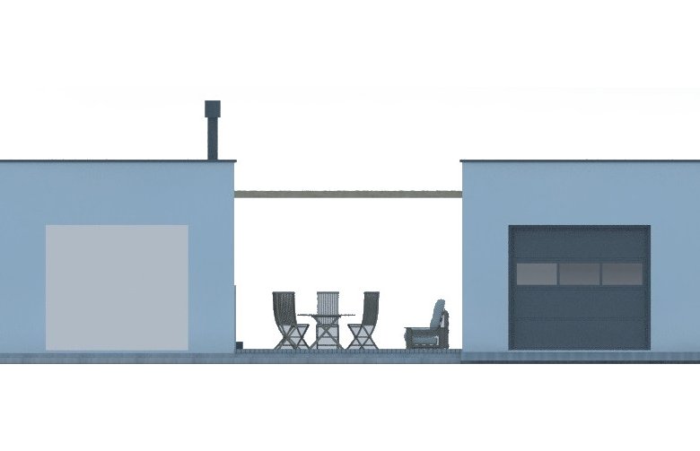 Projekt domu energooszczędnego G194 - Budynek garażowo - gospodarczy - elewacja 1