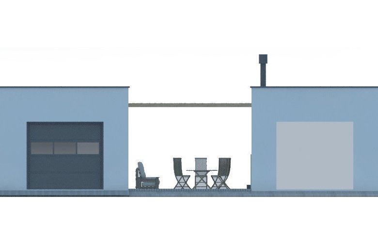 Projekt domu energooszczędnego G194 - Budynek garażowo - gospodarczy - elewacja 1