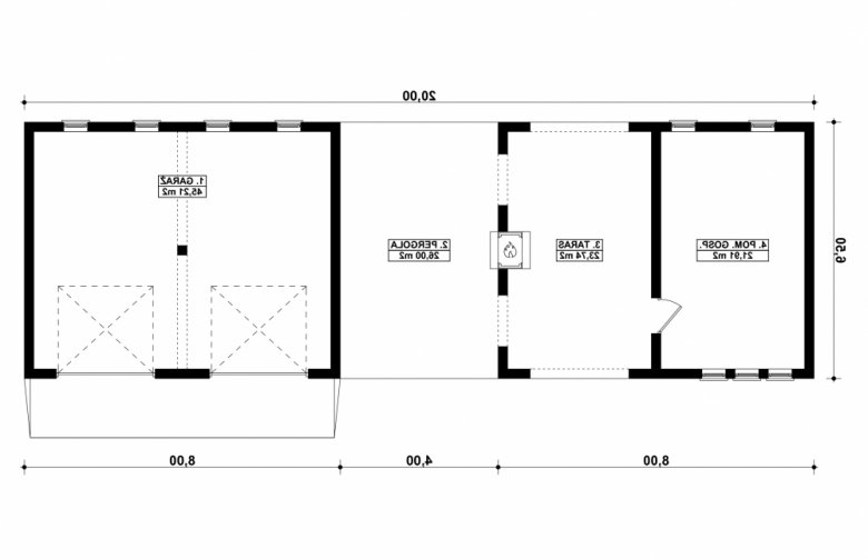 Projekt domu energooszczędnego G194 - Budynek garażowo - gospodarczy - 