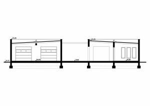 Przekrój projektu G194 - Budynek garażowo - gospodarczy