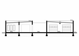 Przekrój projektu G194 - Budynek garażowo - gospodarczy w wersji lustrzanej