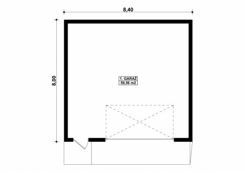 Rzut projektu G179 - Budynek garażowy