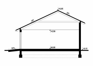 Przekrój projektu G179 - Budynek garażowy