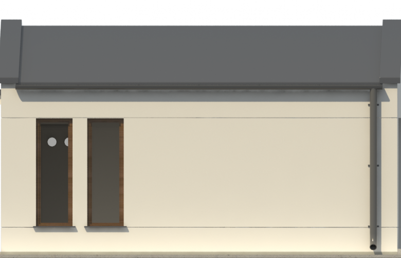 Projekt domu energooszczędnego G187 - Budynek garażowy - elewacja 2