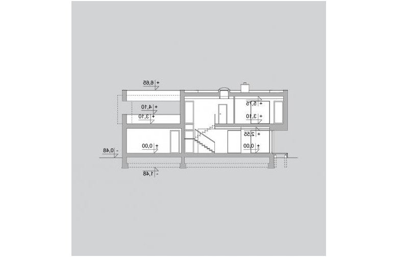 Projekt domu z poddaszem LK&1252 - przekrój 1