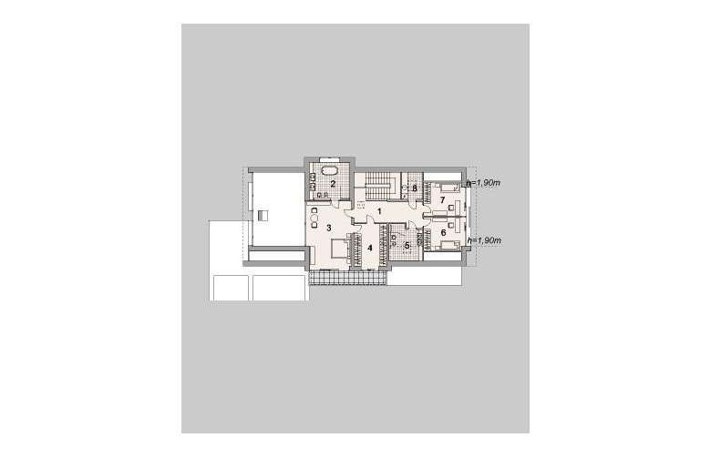 Projekt domu z poddaszem LK&1210 - piętro
