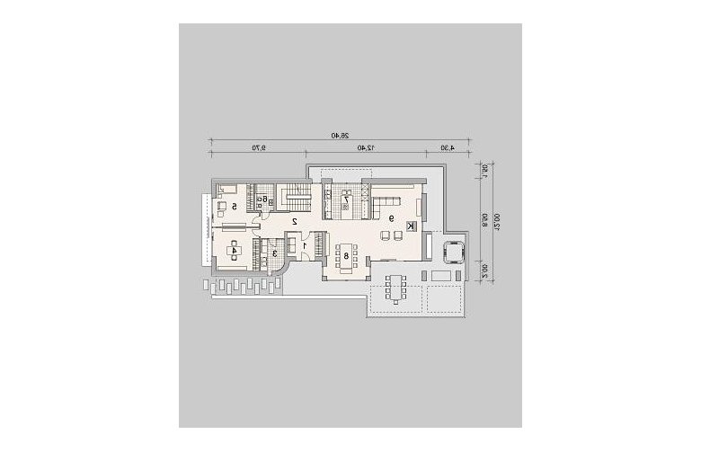 Projekt domu z poddaszem LK&1210 - parter