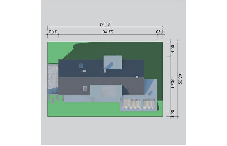 Projekt domu z poddaszem LK&1210 - Usytuowanie - wersja lustrzana