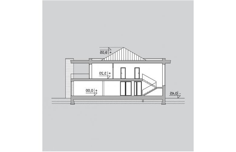 Projekt domu z poddaszem LK&1233 - przekrój 1