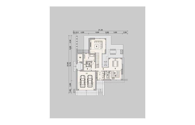 Projekt domu z poddaszem LK&1211 - parter