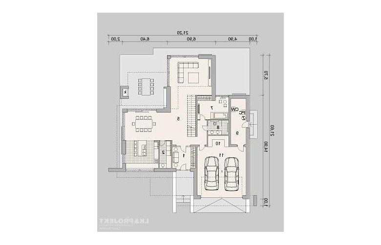 Projekt domu z poddaszem LK&1229 - parter