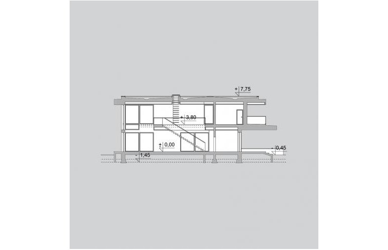 Projekt domu z poddaszem LK&1229 - przekrój 1