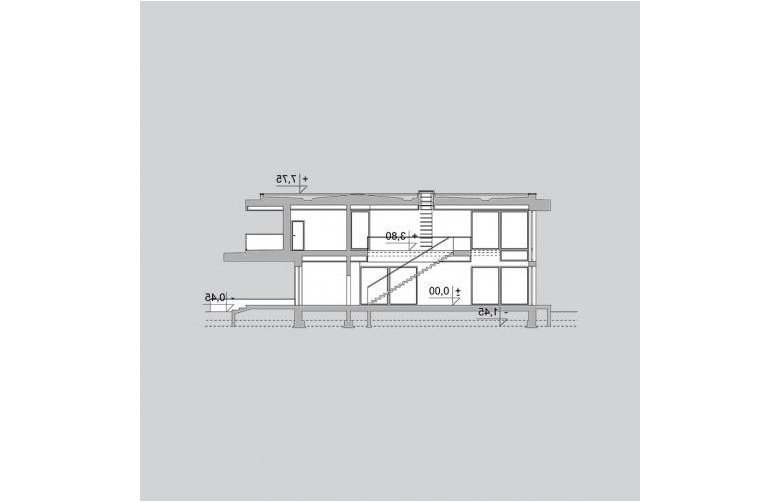 Projekt domu z poddaszem LK&1229 - przekrój 1