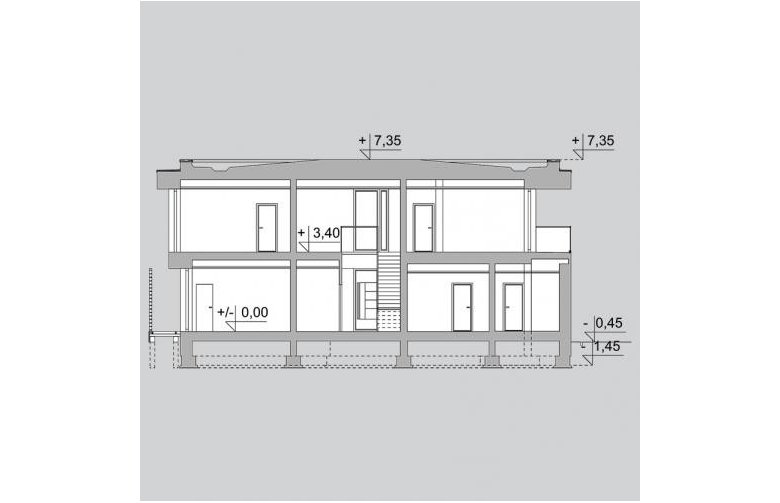 Projekt domu z poddaszem LK&1209 - przekrój 1