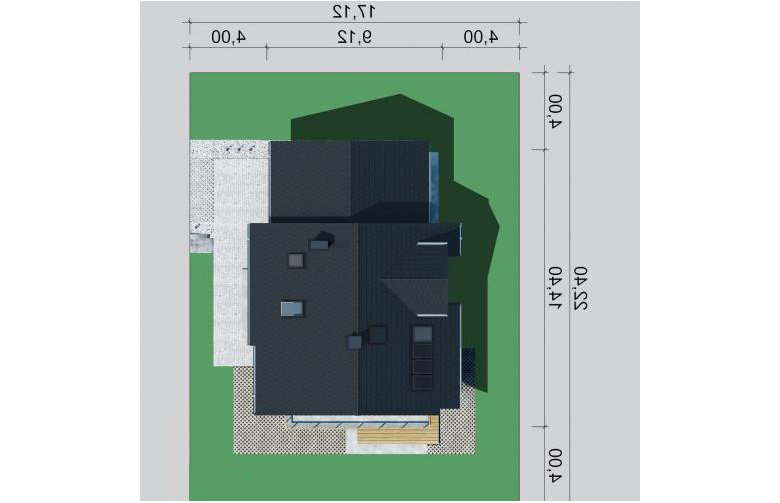 Projekt domu wolnostojącego LK&1212 - Usytuowanie - wersja lustrzana