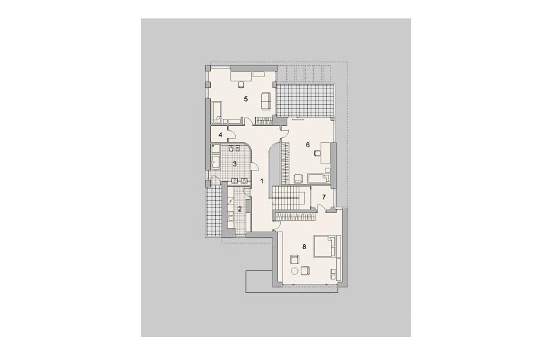 Projekt domu z poddaszem LK&1206 - piętro