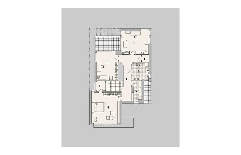 Projekt domu z poddaszem LK&1206 - piętro
