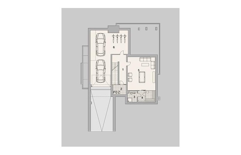 Projekt domu z poddaszem LK&1181 - piwnica