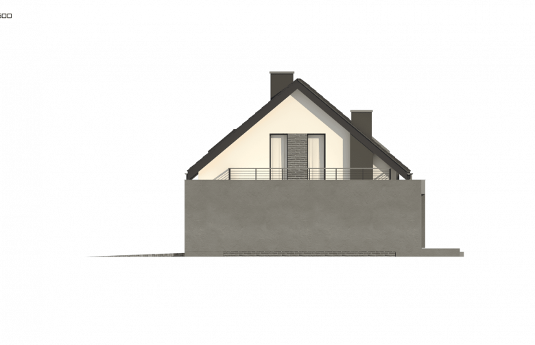 Projekt domu z poddaszem Z347 - elewacja 2