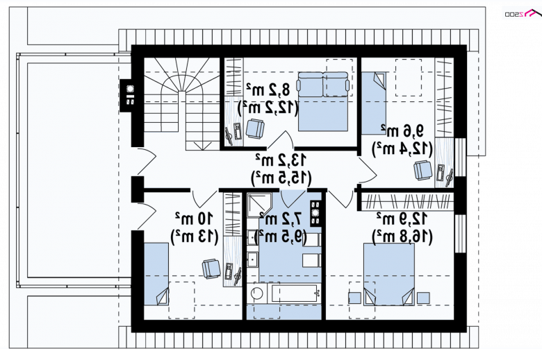 Projekt domu z poddaszem Z347 - 