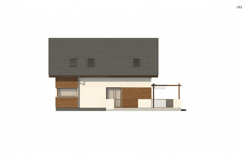 Projekt domu z poddaszem Z350 - elewacja 2