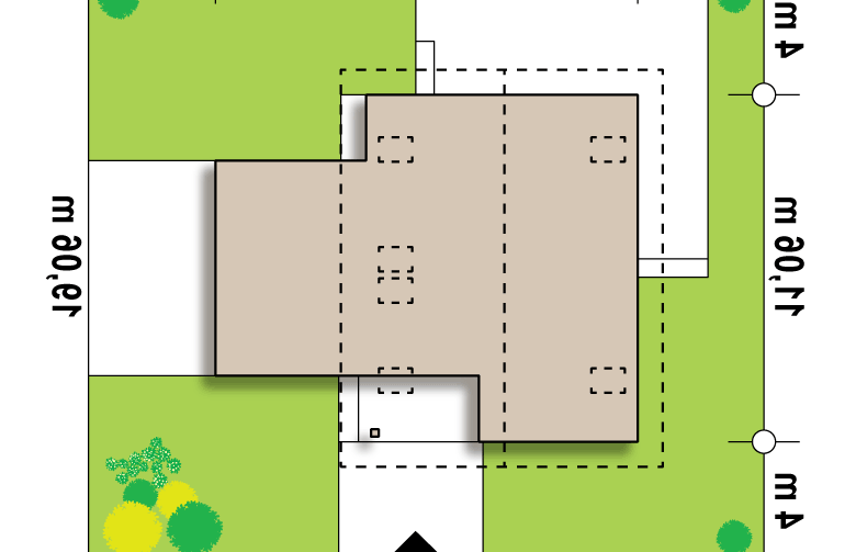 Projekt domu z poddaszem Z350 - Usytuowanie - wersja lustrzana